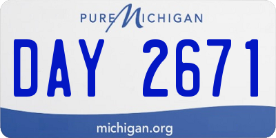 MI license plate DAY2671