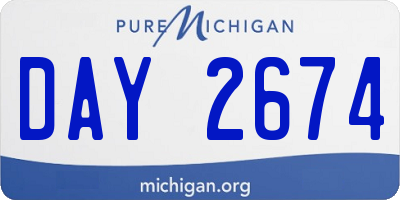 MI license plate DAY2674