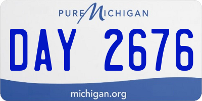MI license plate DAY2676