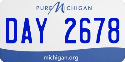 MI license plate DAY2678