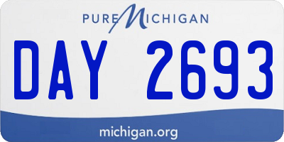 MI license plate DAY2693