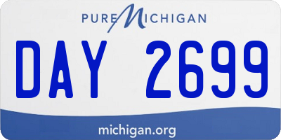 MI license plate DAY2699