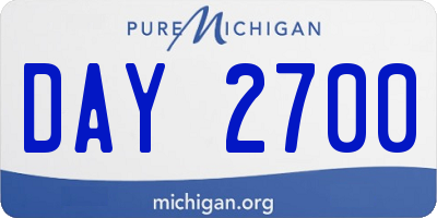 MI license plate DAY2700