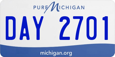 MI license plate DAY2701
