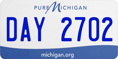 MI license plate DAY2702