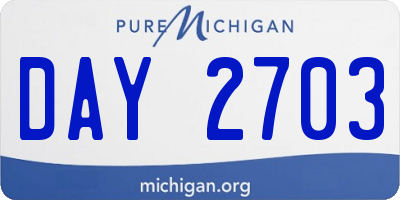 MI license plate DAY2703