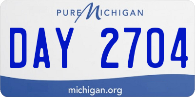 MI license plate DAY2704