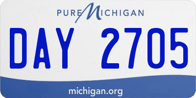 MI license plate DAY2705