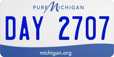 MI license plate DAY2707