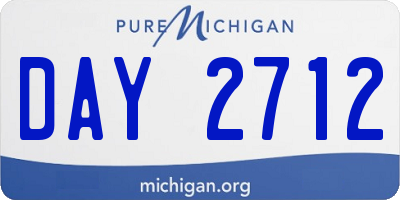 MI license plate DAY2712