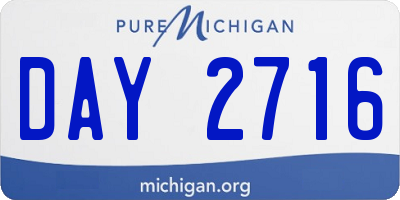 MI license plate DAY2716