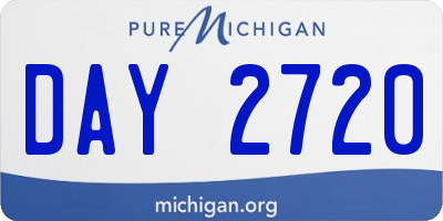 MI license plate DAY2720