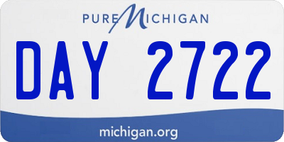 MI license plate DAY2722