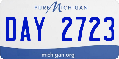 MI license plate DAY2723