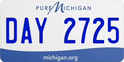 MI license plate DAY2725