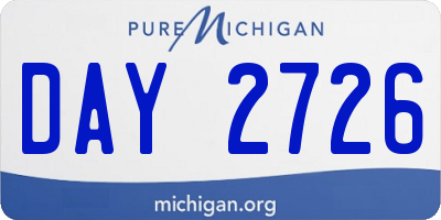 MI license plate DAY2726