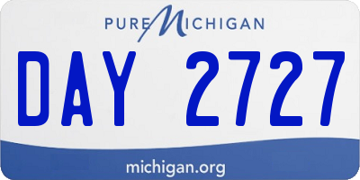 MI license plate DAY2727