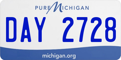 MI license plate DAY2728