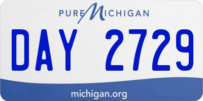 MI license plate DAY2729