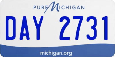 MI license plate DAY2731