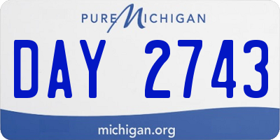 MI license plate DAY2743