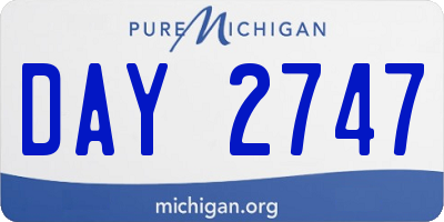 MI license plate DAY2747