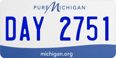 MI license plate DAY2751