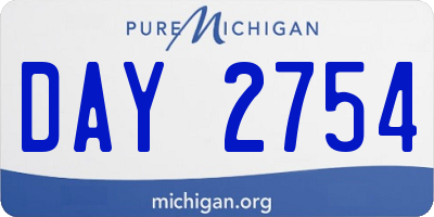 MI license plate DAY2754