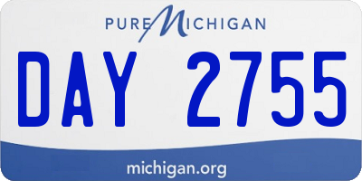 MI license plate DAY2755