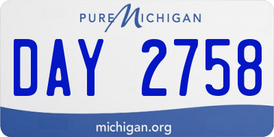 MI license plate DAY2758