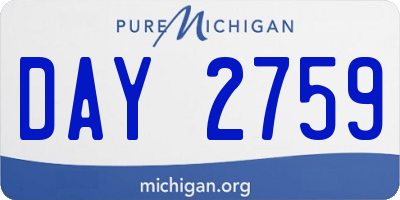MI license plate DAY2759