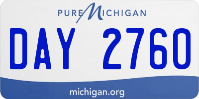 MI license plate DAY2760