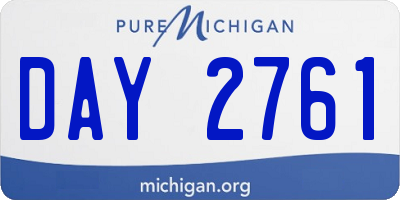 MI license plate DAY2761