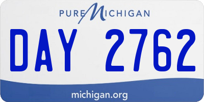 MI license plate DAY2762