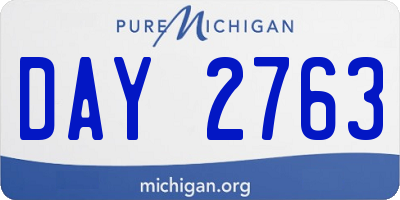 MI license plate DAY2763