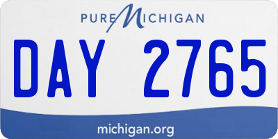 MI license plate DAY2765