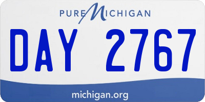 MI license plate DAY2767