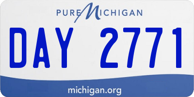 MI license plate DAY2771