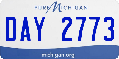 MI license plate DAY2773