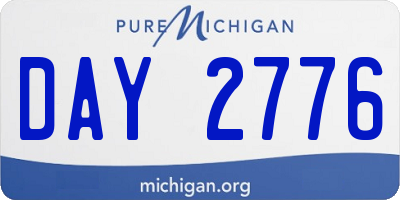 MI license plate DAY2776