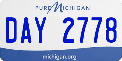 MI license plate DAY2778