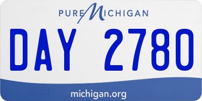 MI license plate DAY2780
