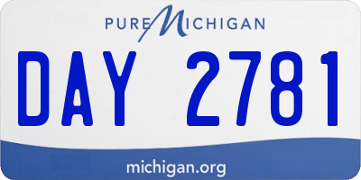 MI license plate DAY2781