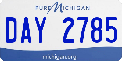 MI license plate DAY2785