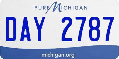 MI license plate DAY2787