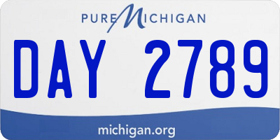 MI license plate DAY2789