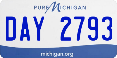 MI license plate DAY2793