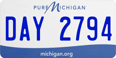 MI license plate DAY2794
