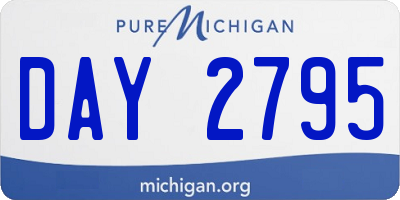 MI license plate DAY2795