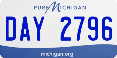 MI license plate DAY2796